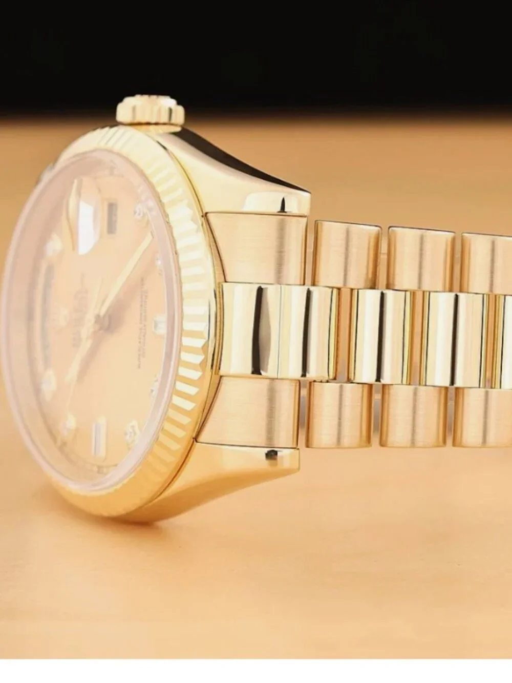 ROLEX DAY DATE PRESIDENT 18K GOLD 750 FACTORY DIAMOND WATCH MENS